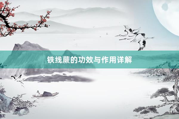 铁线蕨的功效与作用详解